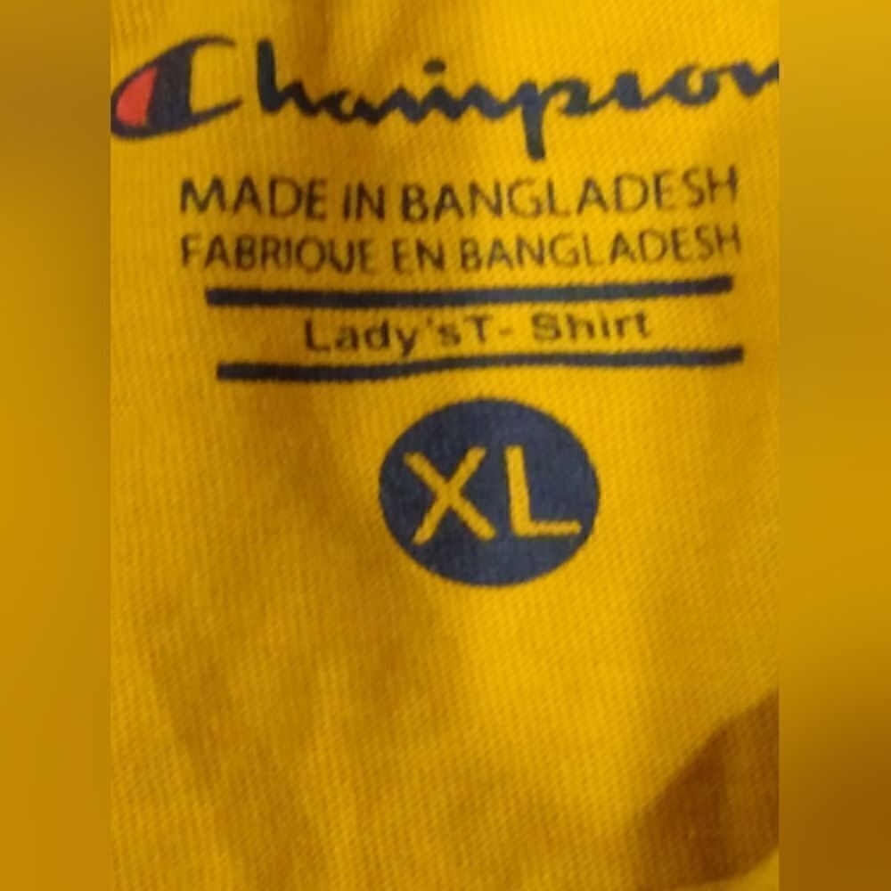 Womens Crew Neck Cropped T Shirt Medium Yellow - Picture 3 of 5